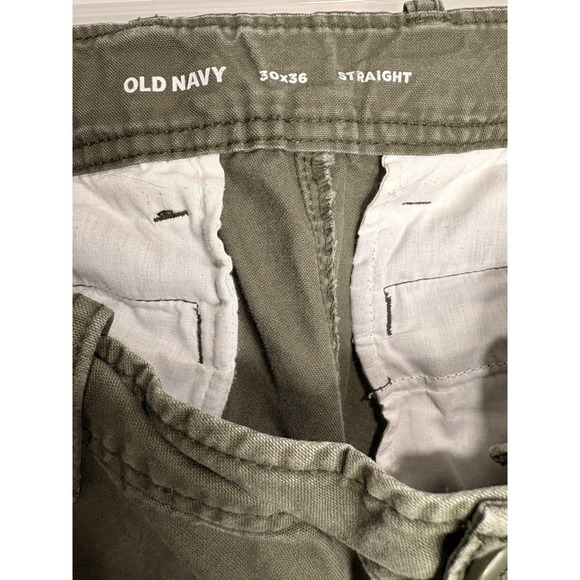 Old Navy Workwear Canvas Green/Cargo Pants 30 X 36 Straight/Vintage Y2K - Picture 2 of 3